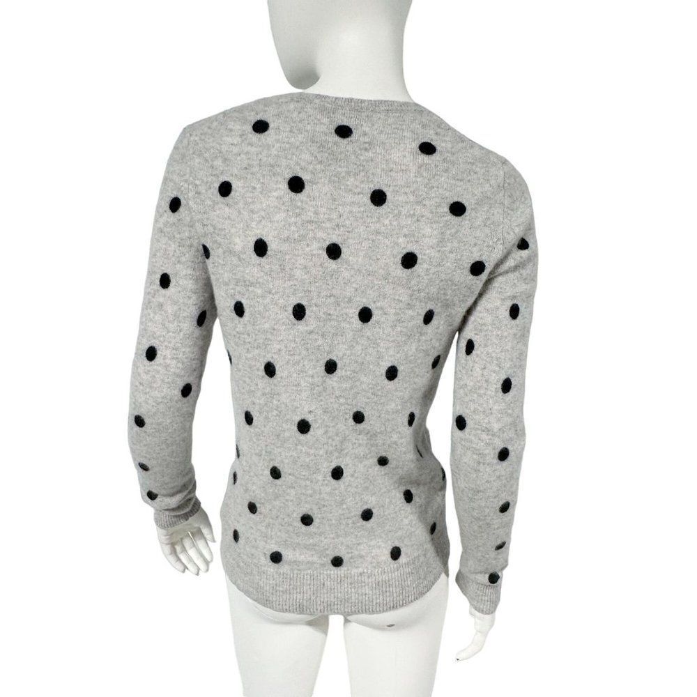 Cynthia Rowley 100% 2 Ply Cashmere Polka Dot Gray Sweater Womens Size M Medium - Picture 4 of 6